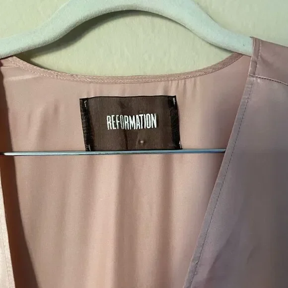 Reformation Olivine Maxi Long Pink Dress Wrapped Size S - Picture 10 of 12